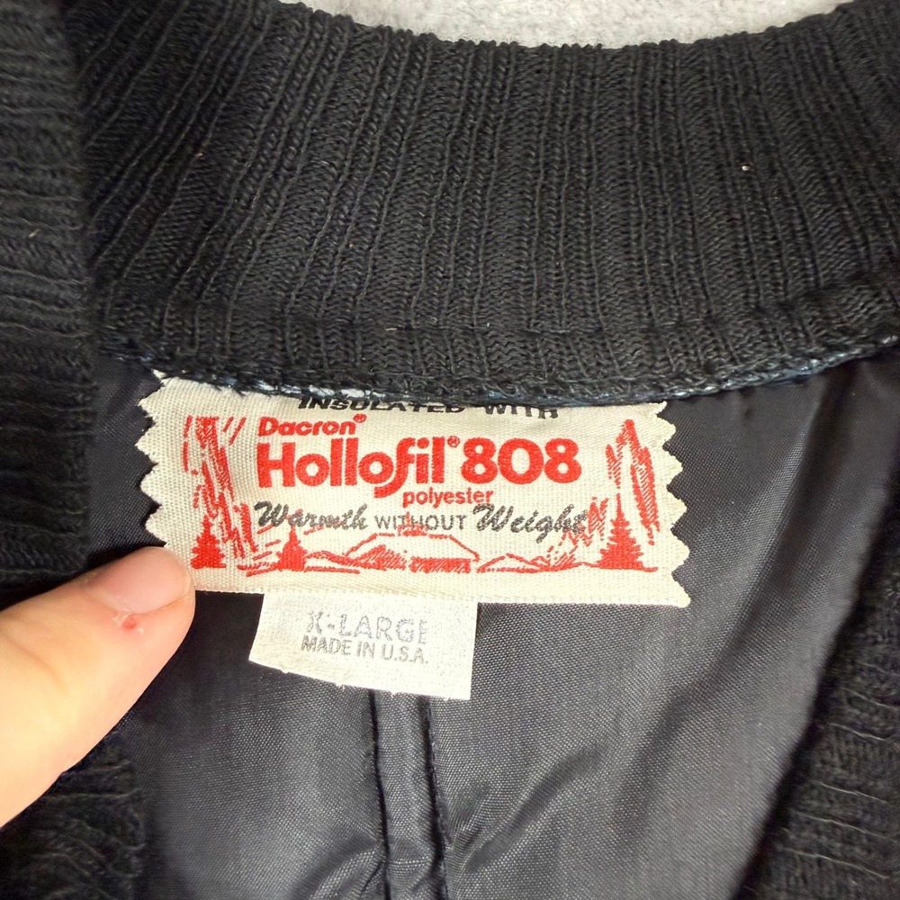 Hollofil 808 Vest Mens XL Blue Puffer Vintage 1970s Quilted Puffer Cargo Pocket - Picture 2 of 8